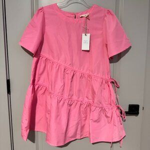 new in Double Drawstring Mini Swing Dress